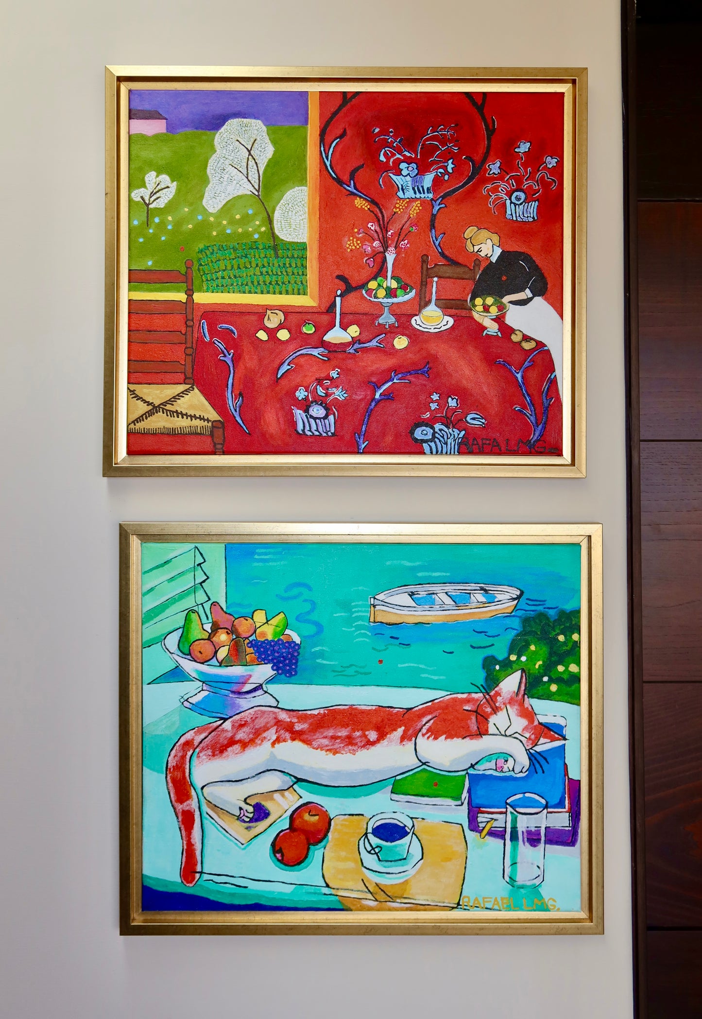 Gato dormido — Interpretación inspirada en Matisse