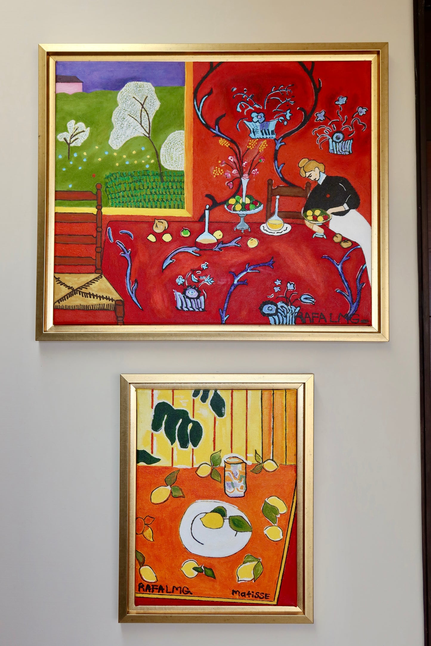 Filodendro negro y limones — Interpretación inspirada en Matisse