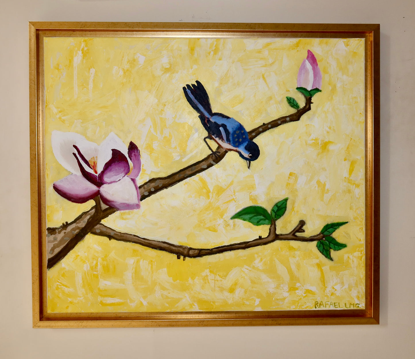 Pájaro en flor