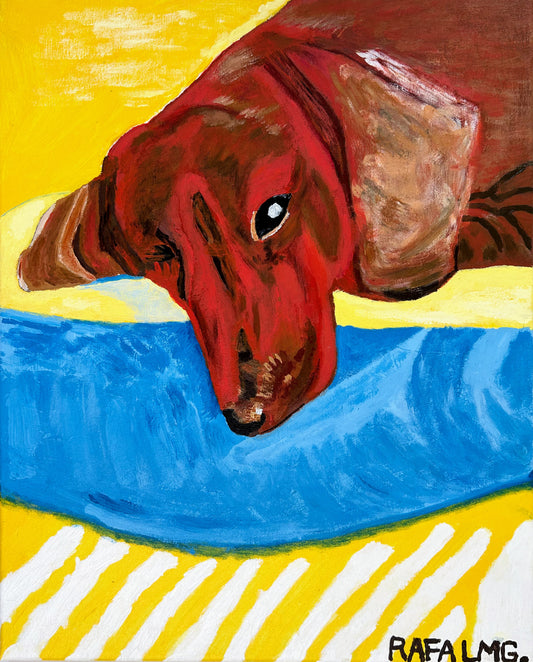 El perro — Interpretación inspirada en Hockney