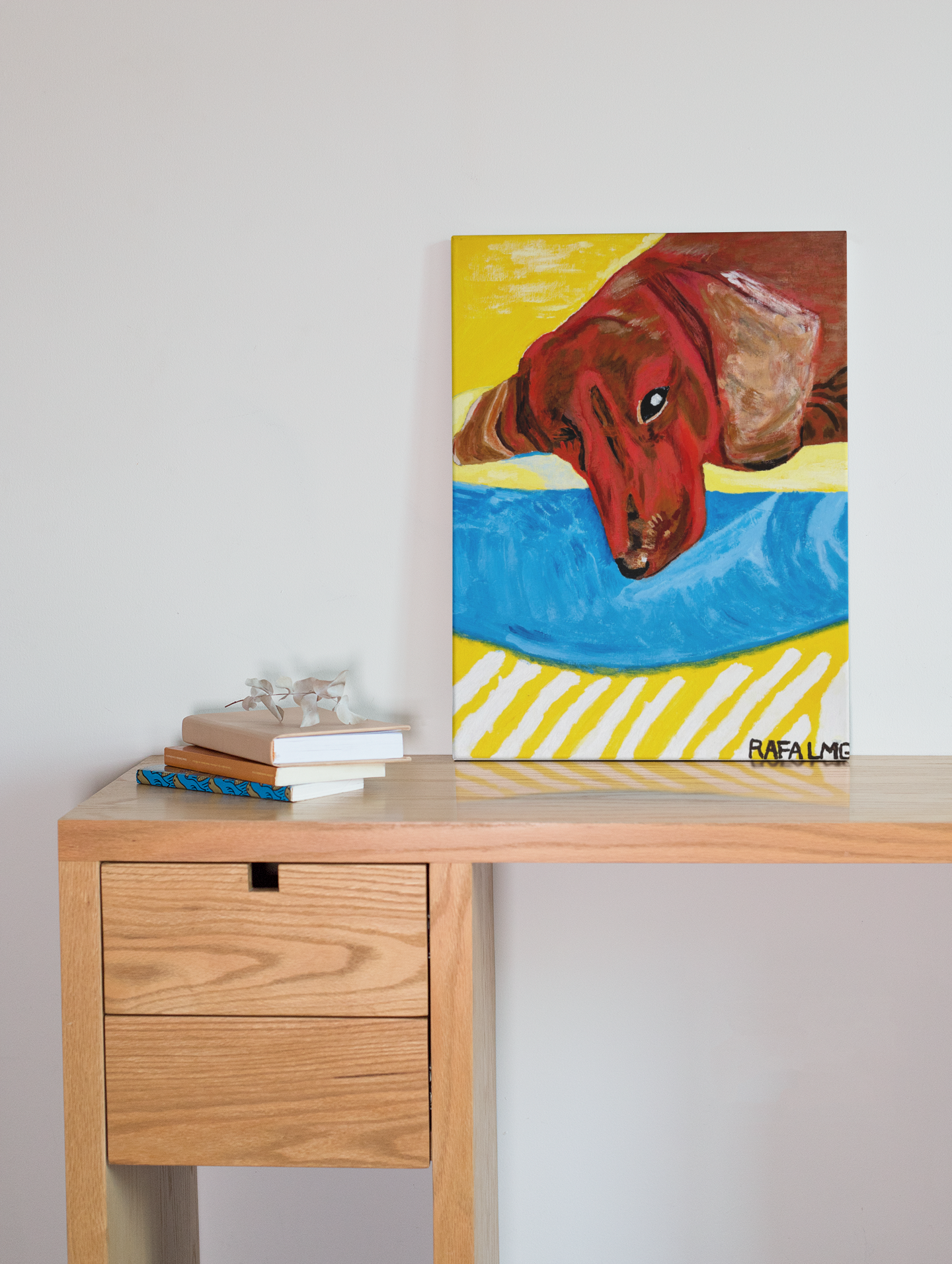 El perro — Interpretación inspirada en Hockney
